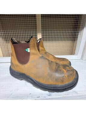 Blundstone Work Boots Men's Size 10  Brown Leather Slip-On